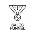 sales funnel line icon. Element of seo and web optimization icon with name for mobile concept and web apps. Thin line sales funnel Royalty Free Stock Photo