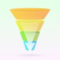 Sales Funnel Marketing concept. Four Steps Customer Conversion optimization diagram with down arrow for marketing and