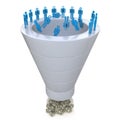 Sales Funnel over a white background