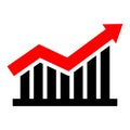Sales growing.Growing sales chart.Success business with growing graph. Royalty Free Stock Photo