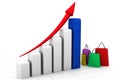 Sales growth chart concept Royalty Free Stock Photo