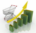 Sales growth chart Royalty Free Stock Photo
