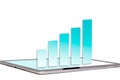 Sales growth chart on tablet screen Royalty Free Stock Photo