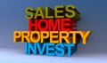 Sales home property invest on blue