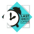 Sales and last minute offer, alarm clock countdown isolated icon Royalty Free Stock Photo