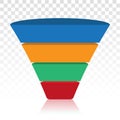 Sales lead conversion half funnel icon for presentation apps and websites Royalty Free Stock Photo
