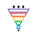 Sales lead funnel flat icon with arrows Royalty Free Stock Photo