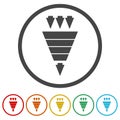 Sales lead funnel flat icon. Set icons in color circle buttons Royalty Free Stock Photo