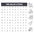 Sales line icons, signs, vector set, outline illustration concept