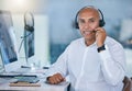 Sales man, call center agent and customer service support operator giving friendly, help and expert communication while
