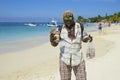 Sales man in West Bay beach in Honduras, Caribbean Royalty Free Stock Photo