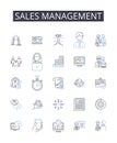 Sales management line icons collection. Masculine, Potent, Dominant, Robust, Vigorous, Dynamic, Forceful vector and