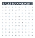 Sales management vector line icons set. Sales, Management, Process, CRM, Revenue, Lead, Product illustration outline Royalty Free Stock Photo
