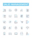 Sales management vector line icons set. Sales, Management, Process, CRM, Revenue, Lead, Product illustration outline Royalty Free Stock Photo