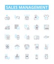 Sales management vector line icons set. Sales, Management, Process, CRM, Revenue, Lead, Product illustration outline Royalty Free Stock Photo