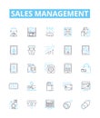 Sales management vector line icons set. Sales, Management, Process, CRM, Revenue, Lead, Product illustration outline Royalty Free Stock Photo