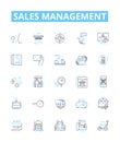 Sales management vector line icons set. Sales, Management, Process, CRM, Revenue, Lead, Product illustration outline Royalty Free Stock Photo