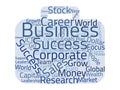 Business success theme word cloud in briefcase symbol