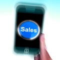 Sales On Mobile Phone Shows Promotions And Deals