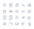 Sales operations line icons collection. Forecasting, Pipeline, Prospecting, Conversion, Quotas, Negotiation, Nerking