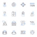 Sales operations line icons collection. Performance , Efficiency , Productivity , Metrics , Revenue , Forecasting