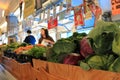 Sales people behind counters at farmer's market Intercourse,Pa,2013.