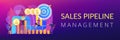 Sales pipeline management concept banner header.