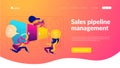 Sales pipeline management landing page template. Royalty Free Stock Photo