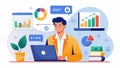 From sales pipelines to marketing campaigns, data analytics empowers informed action. This scene depicts an analyst leveraging