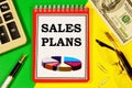 Sales plan-an inscription on a Notepad. Long-term vision of future actions, Royalty Free Stock Photo