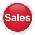 Sales premium red round button Royalty Free Stock Photo