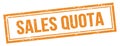 SALES QUOTA text on orange grungy vintage stamp