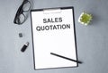 Sales quotation-text inscription on the planning form.