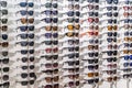 Sales rack of sunglasses. A colorful display of sunglasses for sale Royalty Free Stock Photo