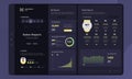 Sales report dashboard panel user interface with dark mode