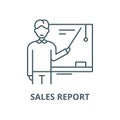 Sales report vector line icon, linear concept, outline sign, symbol