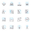 Sales and revenue linear icons set. Profit, Revenue, Sales, Income, Turnover, Growth, Expansion line vector and concept