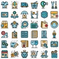 After sales service icons set vector flat