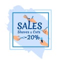 Sales Shaves and Cuts Creative Barber Shop Banner Royalty Free Stock Photo