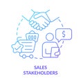 Sales stakeholders blue gradient concept icon Royalty Free Stock Photo