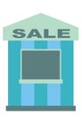 Sales stand, blue vector icon Royalty Free Stock Photo