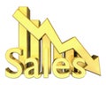 Sales Statistics graphic in gold Royalty Free Stock Photo