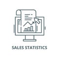 Sales statistics vector line icon, linear concept, outline sign, symbol Royalty Free Stock Photo