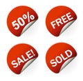 Sales sticker tag with discounted percentage Royalty Free Stock Photo