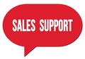 SALES  SUPPORT text written in a red speech bubble Royalty Free Stock Photo