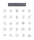 Sales system line icons collection. Artisan, Charcuterie, Prosciutto, Baguette, Panini, Bruschetta, Antipasti vector and