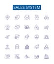 Sales system line icons signs set. Design collection of Sale, System, Automation, Management, Tracking, Forecasting
