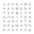 Sales system linear icons, signs, symbols vector line illustration set