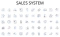 Sales system line icons collection. Emergency, Admission, Surgery, Medicine, Treatment, Consultation, Diagnosis vector