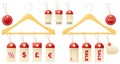 Sales tags and clotheshangers. Royalty Free Stock Photo